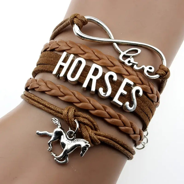 Armband "Love Horses" Bruin Ruitershop Pas de Deux