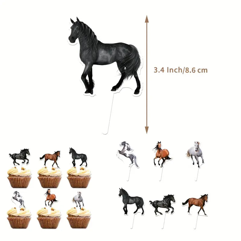 Paarden Feestset met slingers, balonnen, taart- en cupcake versieringen
