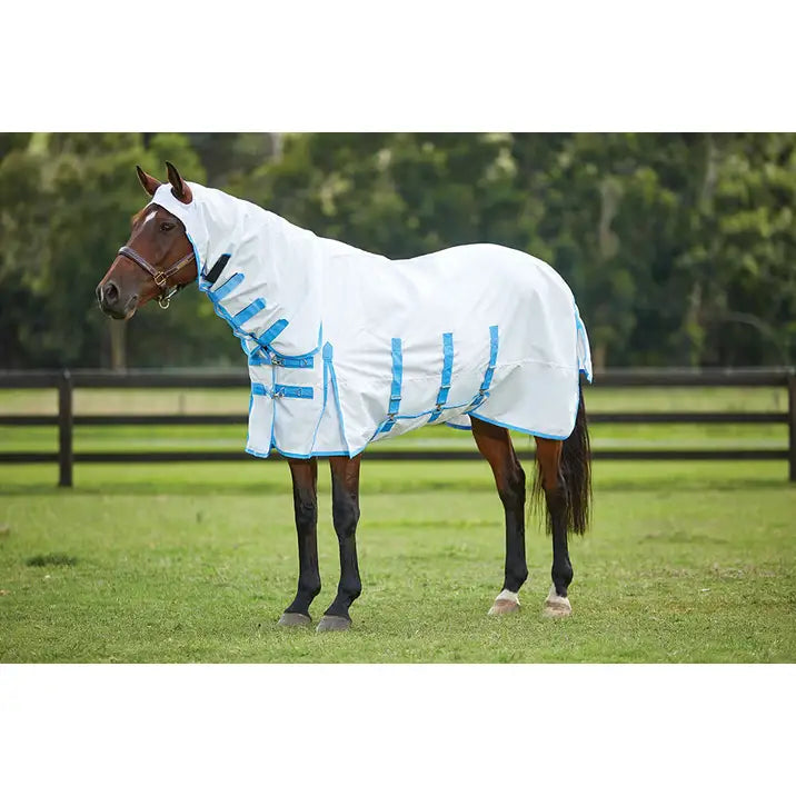 Weatherbeeta Comfitec Sweet Itch Shield Combo Neck, White Blue