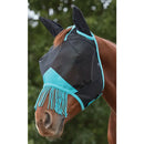 Weatherbeeta Comfitec Deluxe Mask with Ears & Tassels, Black - Turquoise masker paard ruitershop Pas de Deux