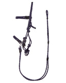 QHP Rope Halter Set Multi-functional, Navy