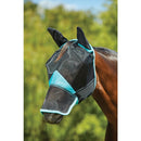 Weatherbeeta Comfitec Deluxe Mask with Ears and Nose, Black-Turquoise
