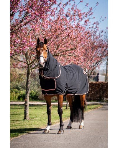 HB Showtime Rose-Gold Blanket with Neck, Black