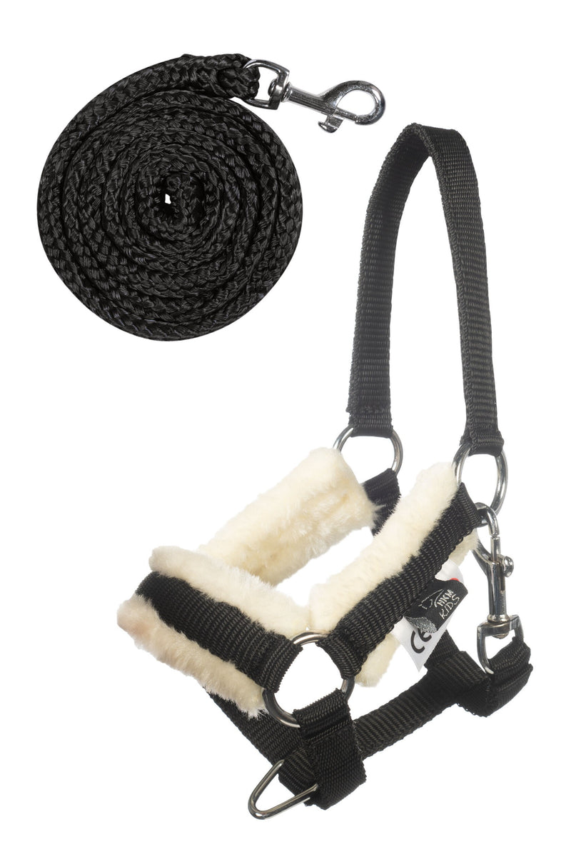 HKM Hobby Horse Halster met Bont, Zwart