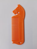 Harry's Horse Mane Comb with Horse Head, Orange