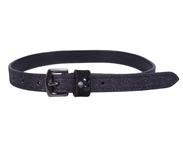 QHP Sporenriempjes Shimmer, Zwart