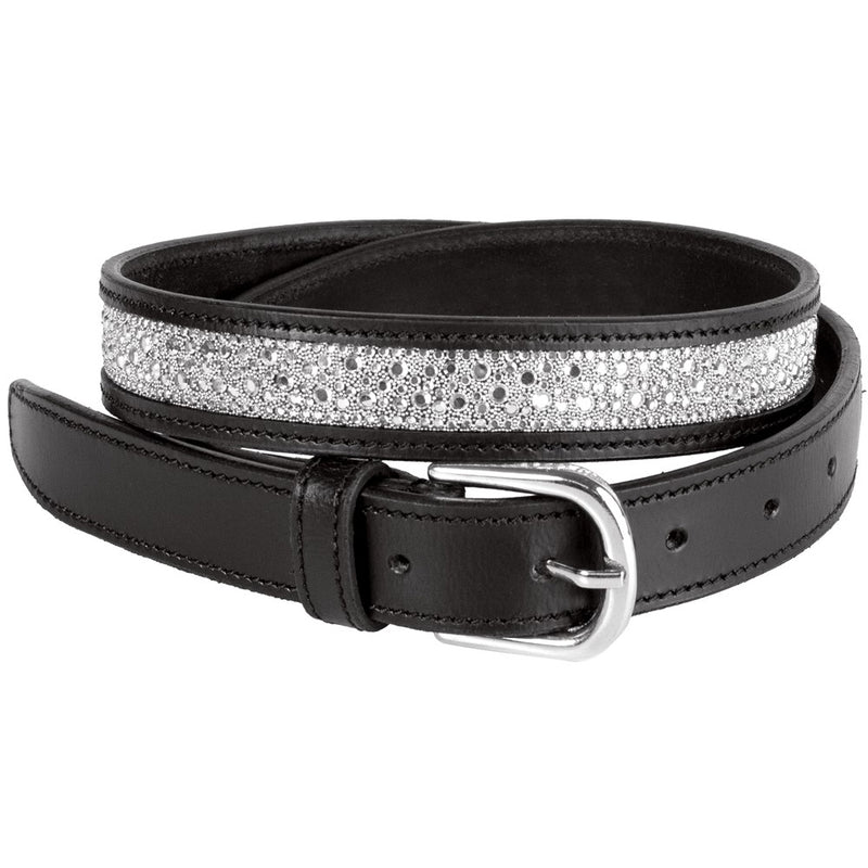 Harry's Horse Ledergürtel Crystal Drops, Schwarz/Silber