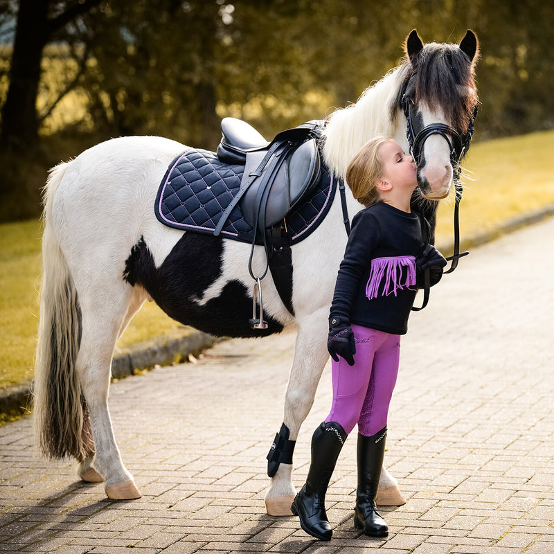 QHP Zadeldek Lize, Zwart/Violet