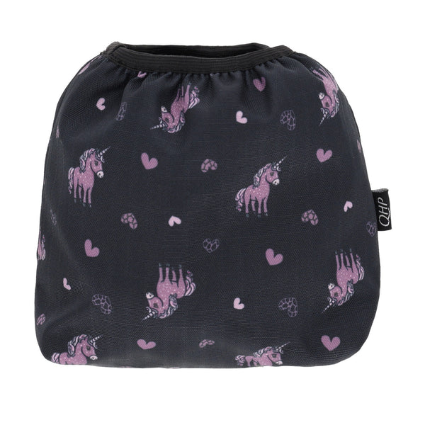 QHP Stijgbeugelhoesjes Lize, Zwart/Violet