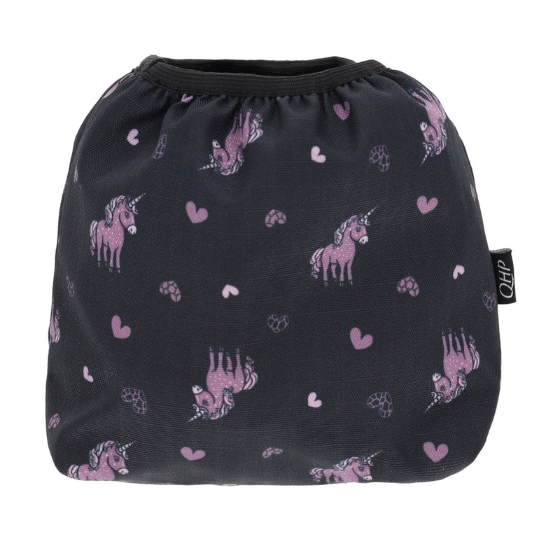 QHP Stijgbeugelhoesjes Lize, Zwart/Violet