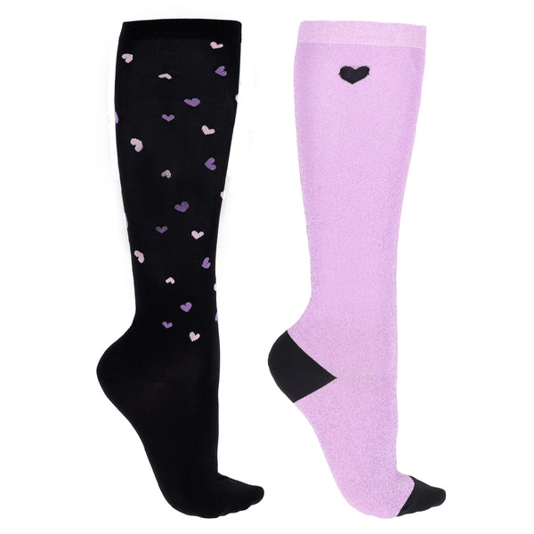 QHP Kniekous Lize (set van 2), Zwart/Violet