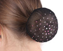 QHP Haarnetz Strass, Schwarz/Pink