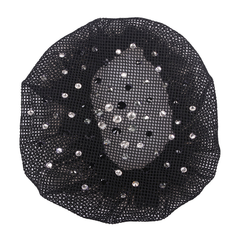 QHP Haarnet Rhinestone, Zwart/Zilver