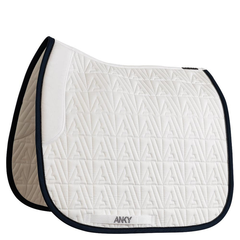 Anky Zadeldekje Twill Dressage, Wit met blauwe bies