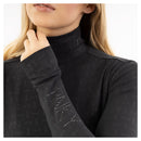 Anky Mockneck Shirt, Schwarz mit Bit-Print