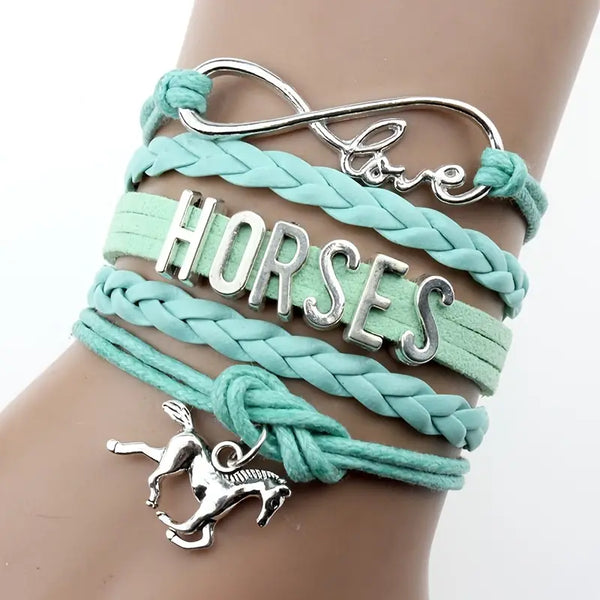 Armband "Love Horses" Turquoise