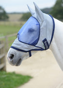 Bucas Buzz Off Deluxe Vliegenmasker, Zilver/Blauw