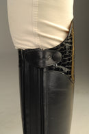 Amarelo Rijlaars Croco Kalfsleder, Zwart Ruitershop Pas de Deux