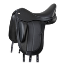 Fairfax Dressage Saddle Classic Deluxe Monoblad with Short Panels, Black