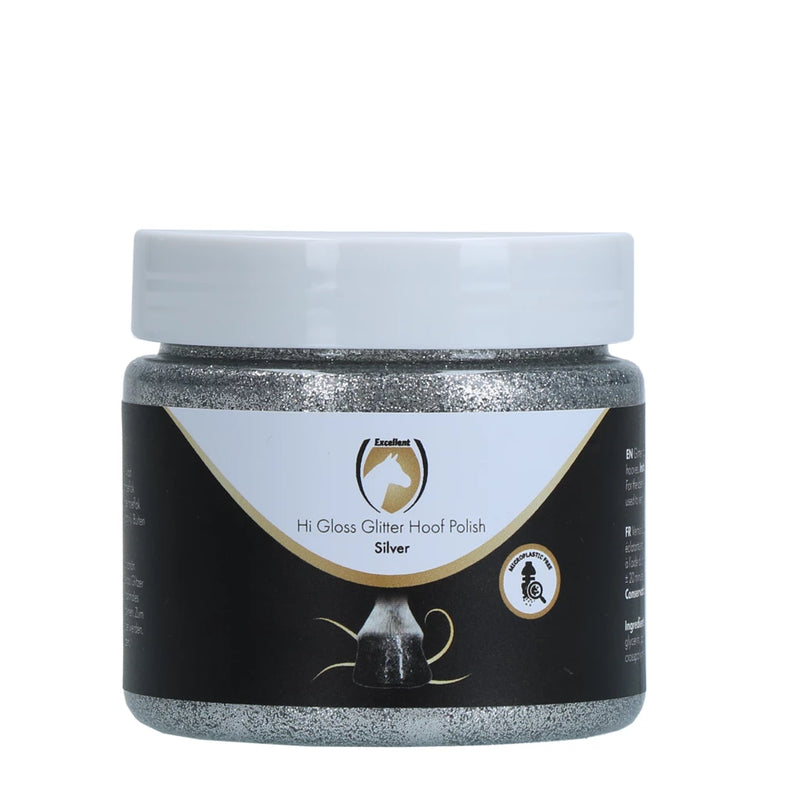 Excellent Horse Hi Gloss Glitter Hoeflak, Zilver, 150 ml