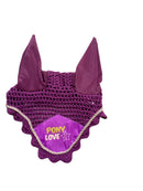 EquiTheme Ohrennetz Pegasus Pony Love, Lila mit beigem Rand