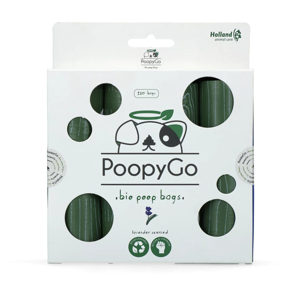 PoopyGo Eco friendly poepzakjes navulling 120 st. (8x15 zakjes) Lavendelgeur