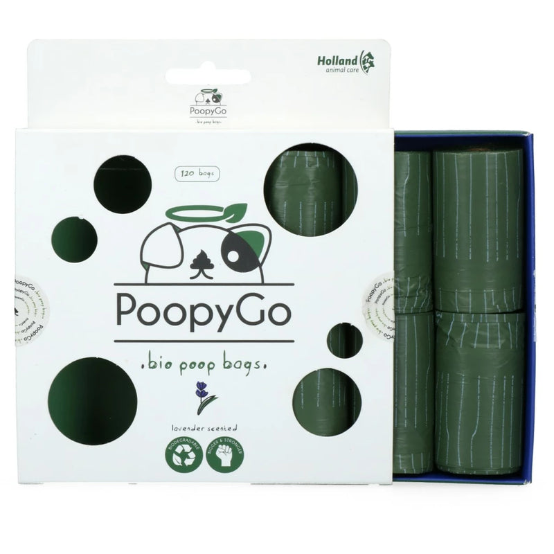 PoopyGo Eco friendly poepzakjes navulling 120 st. (8x15 zakjes) Lavendelgeur