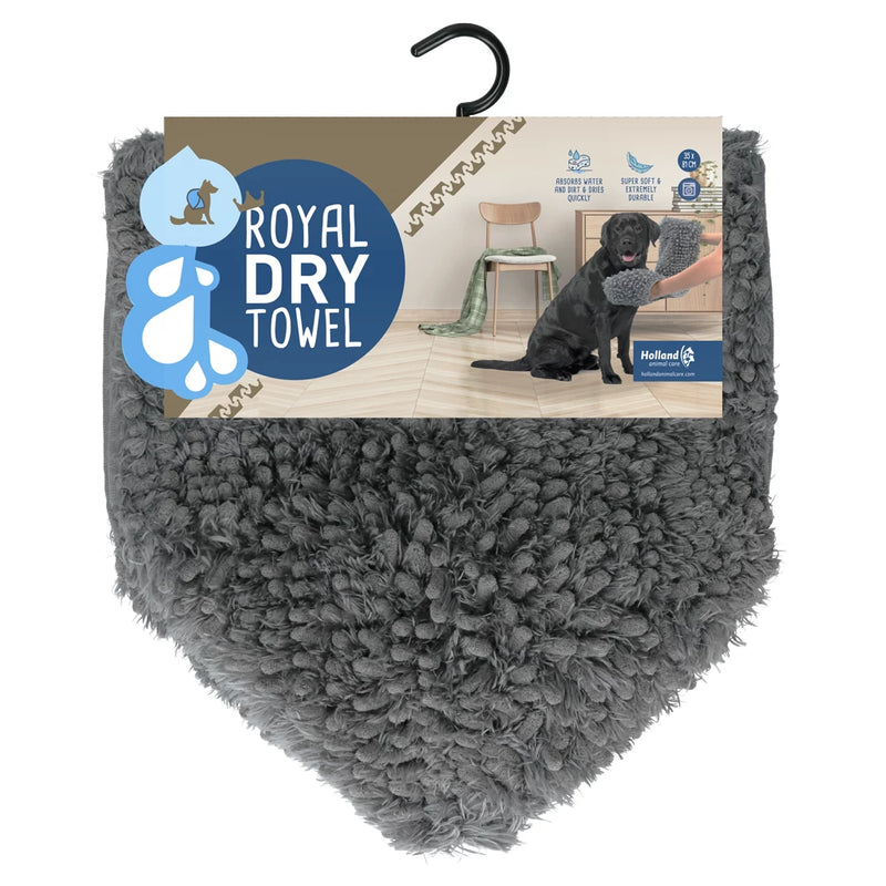 Royal Dry Handdoek voor Honden, Grijs (met insteekhoezen voor de handen)