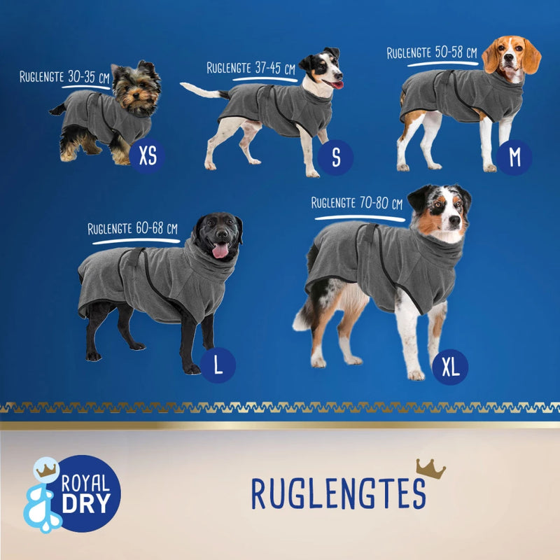 Royal Dry Badjas Voor Honden, Grijs