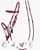 QHP Rope Halter Set Multi-functional, Bordeaux