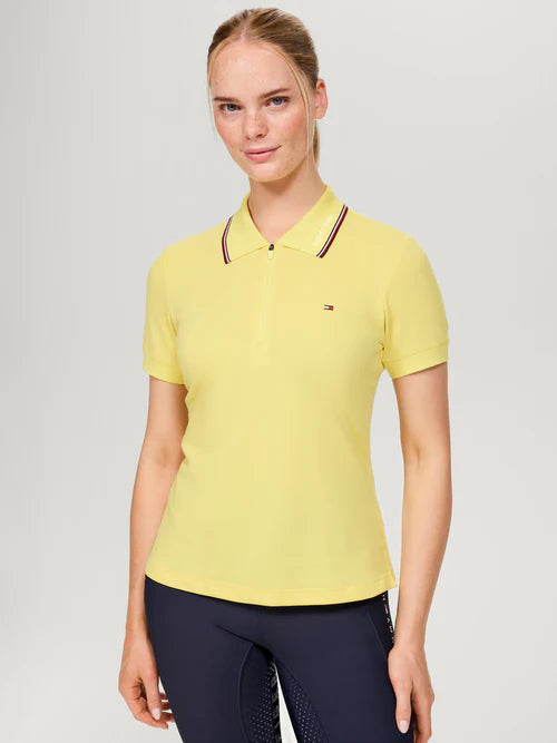 Tommy Hilfiger Camden Poloshirt met Rits, Citron Ella