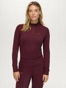 Tommy Hilfiger Cady 1/4 Zip Rhinestone Training Top, Deep Burgundy
