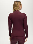 Tommy Hilfiger Cady 1/4 Zip Rhinestone Training Top, Deep Burgundy