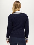 Tommy Hilfiger Roseville Cable V-neck Sweater, Desert Sky