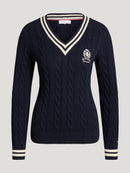 Tommy Hilfiger Roseville Cable V-neck Sweater, Desert Sky