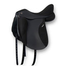 Tekna Dynamix Dressage Saddle Monoflap Plain with Leather Girth Straps, Black