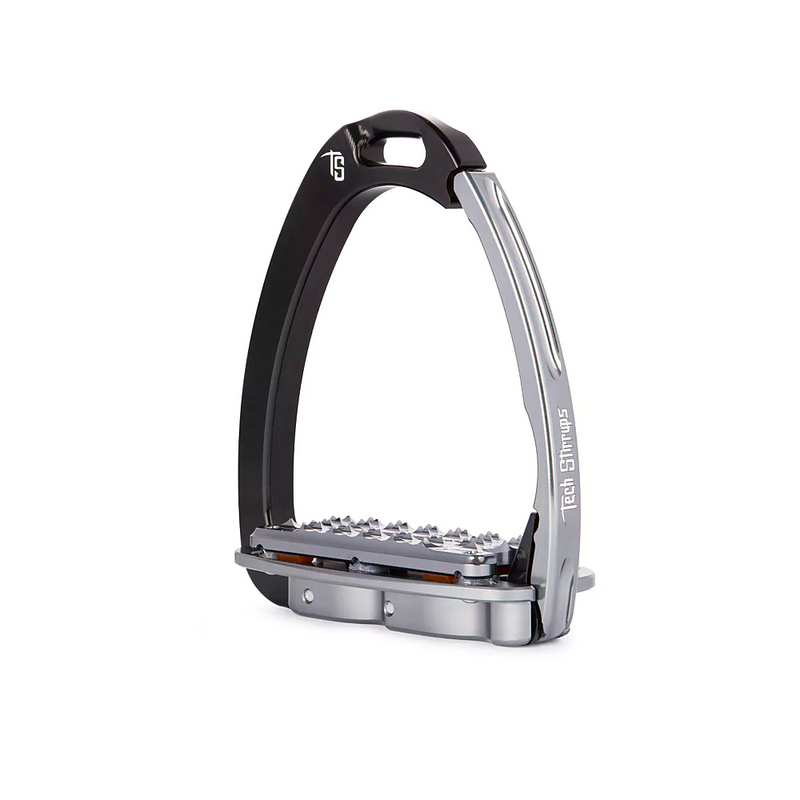Tech Stirrup Venico Plus Evo mit Stoßdämpfung Sicherheitsbügel, Schwarz/Titan