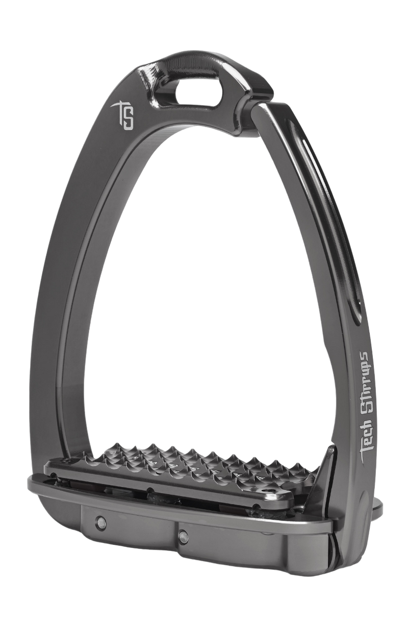 Tech Stirrup Venico Plus Evo mit Stoßdämpfung, Sicherheitsbügel, Titan