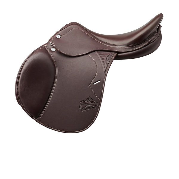 Prestige Versailles Springzadel Dubbel bovine leder met large wrongen, Tobacco