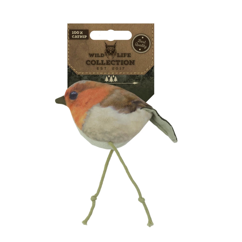 Wild Life Collection - Roodborstje, Knuffel en speeltje voor katten