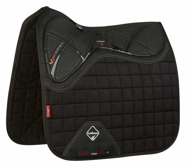 LeMieux Zadeldek X-Grip Dressage Square, Zwart