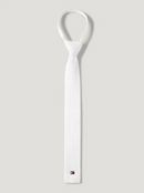 Tommy Hilfiger Adam Knit Stropdas met Rits, Optic White