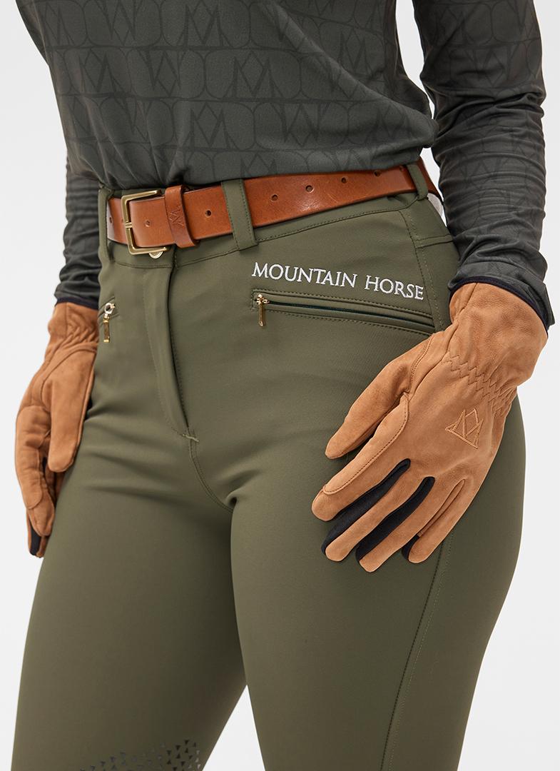 Mountain Horse Fleece Gevoerde Lederen Handschoen, Lichtbruin