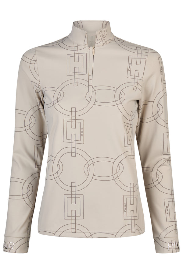 Pikeur Selection Zip Shirt, Pale Grey