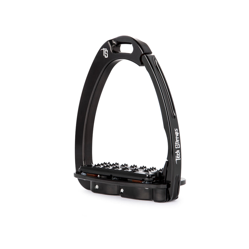 Tech Stirrup Venico Plus Evo mit Stoßdämpfung, Sicherheitsbügel, Schwarz
