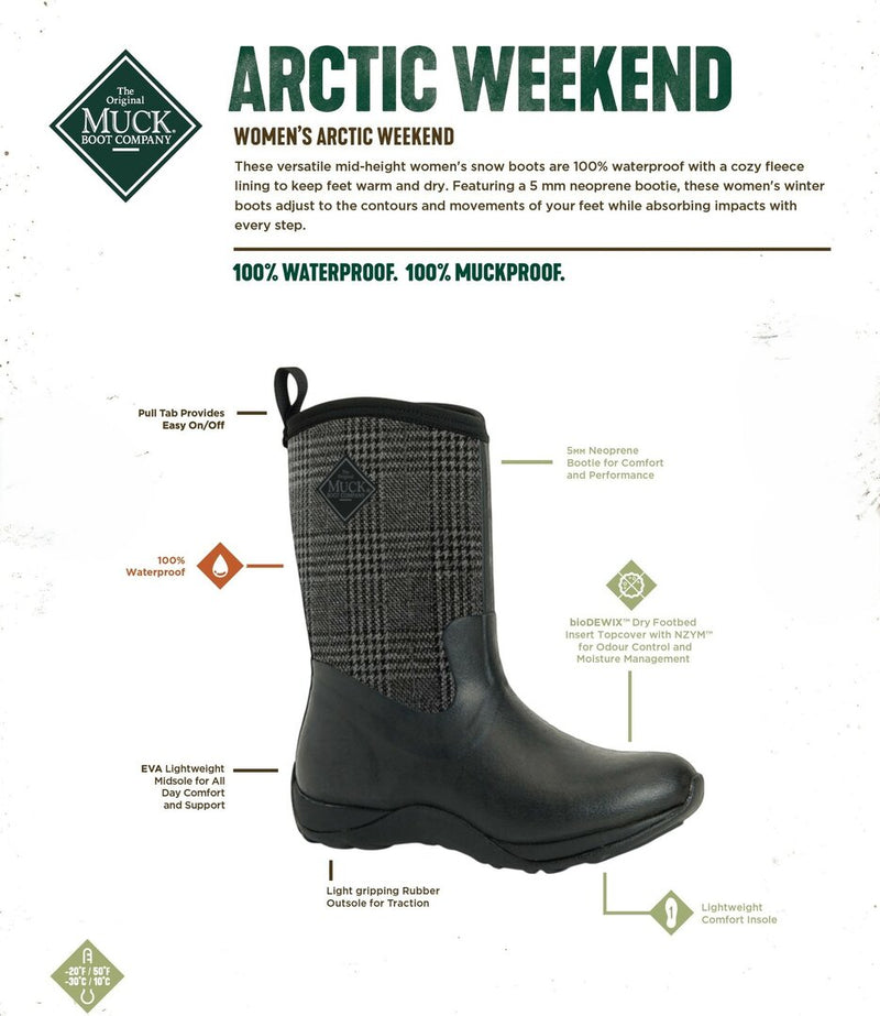 Muckboot Arctic Weekend, Black/Plaid