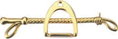 Imperial Riding Plastron Pin Whip and Stirrup, Gold