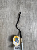 Dobert Dressurgerte Fiberglas, Schwarz mit weißem Griff und Bling-Steinen